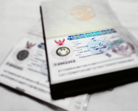 Passports with Thai Visa Stickers