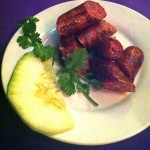 Cut Lao Sausage with Giant Cucumber
