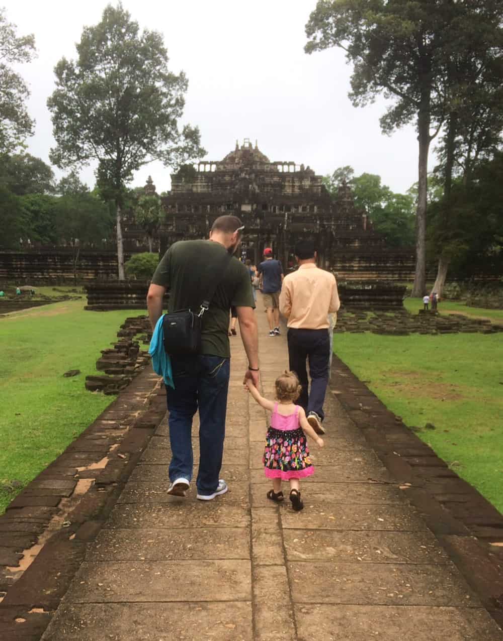 Walking with Olivia in Cambodia