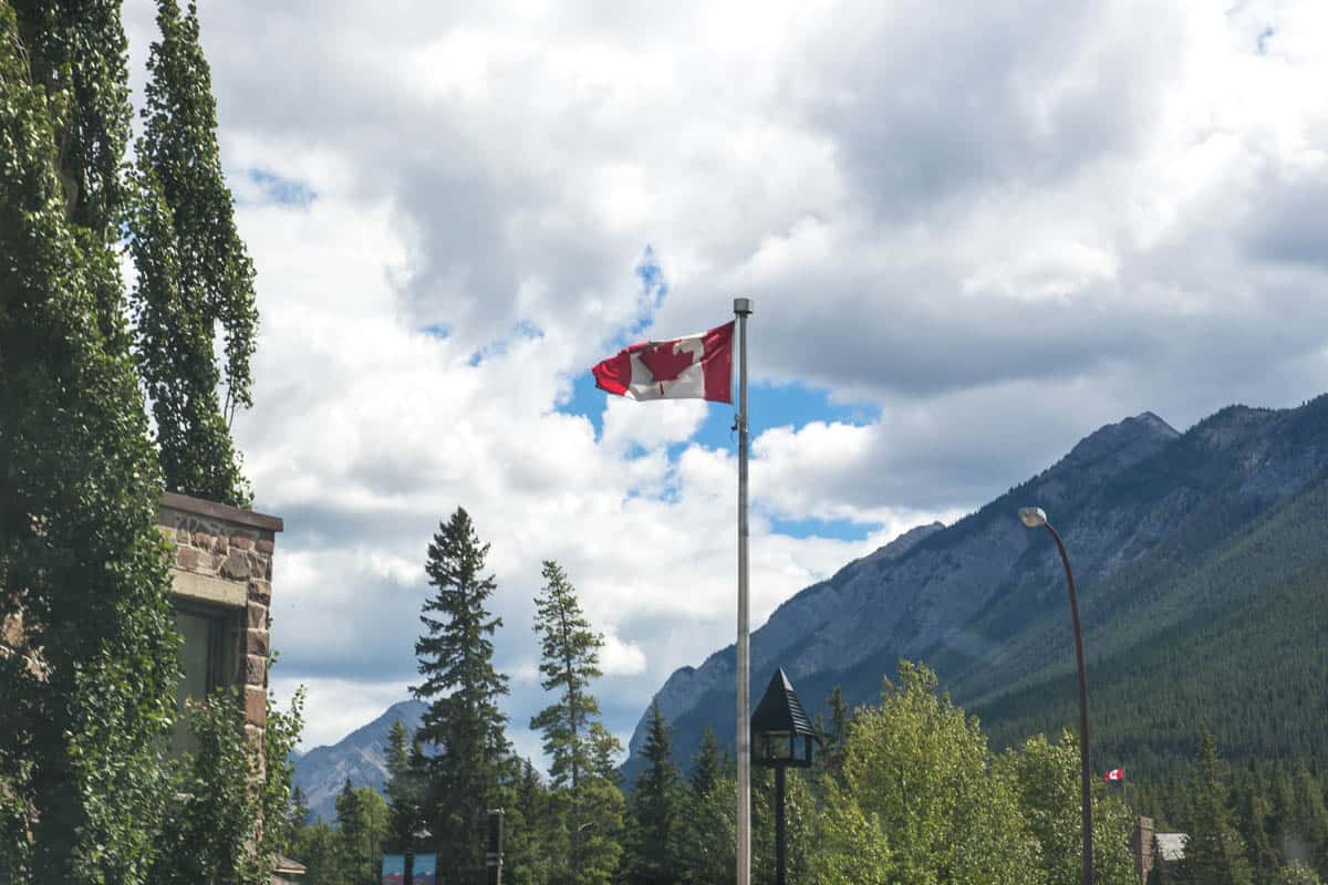 Canadian Flag in Banff