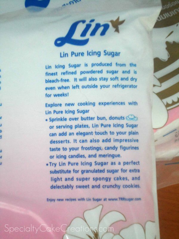 Text on Icing Sugar Bag
